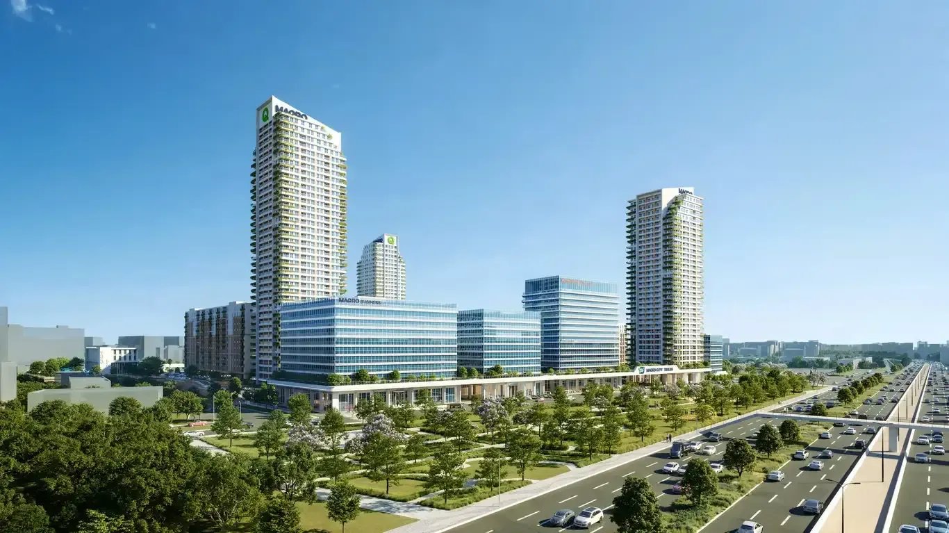 Modern bir konut kompleksinde akıllı ev